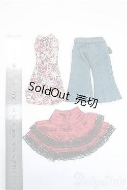 画像2: プーリップ/OFセット:バラ 花柄ノースリーブワンピース+スカート+パンツ Y-25-01-29-128-YB-ZY