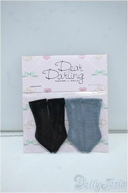 画像1: 【新品】ネオブライス/OF：deardarling：クルー丈ソックスセット　ブラック系 Y-24-07-03-026-YD-ZY