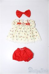 幼SD/OF:Babydoll Onepiece -Red　ChicaBi製 A-24-07-31-267-NY-ZA