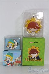 POPMART/バラグッズセット Mollyピンバッジ+DIMOO Sunflower キーホルダー I-24-08-25-1126-YB-ZI